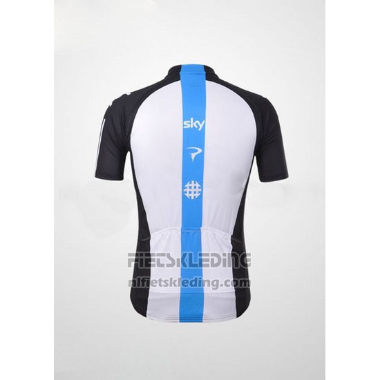 2012 Fietskleding Sky Zwart en Azuur Korte Mouwen en Koersbroek